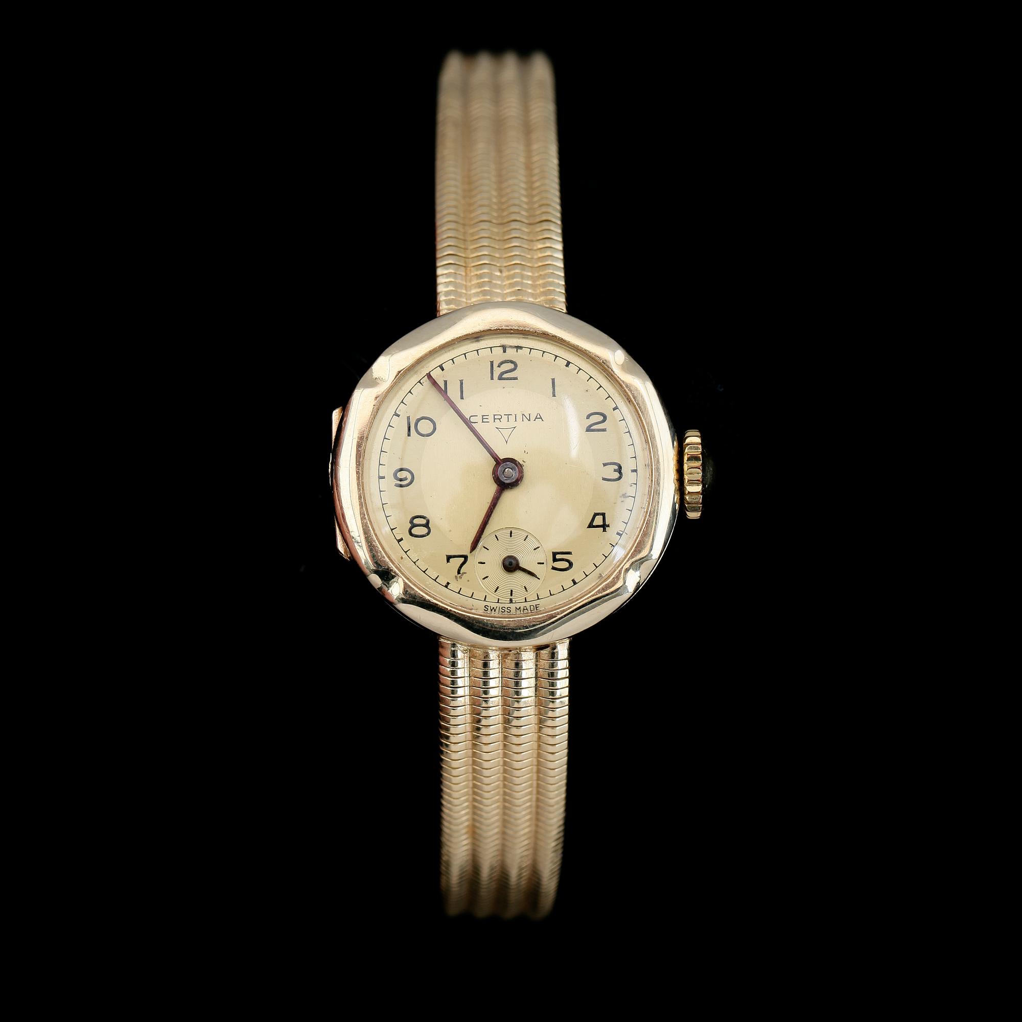 ARMBANDSUR, 14K guld, Certina. Total vikt inklusive urhus ca 28 g.