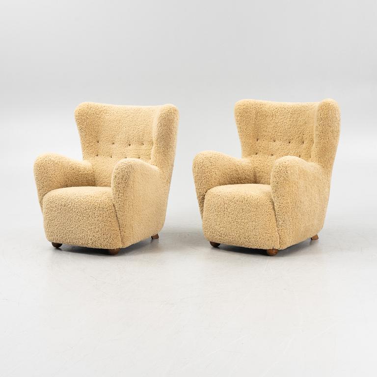 A pair of armchairs, Scandinavia, 1930's/40's.
