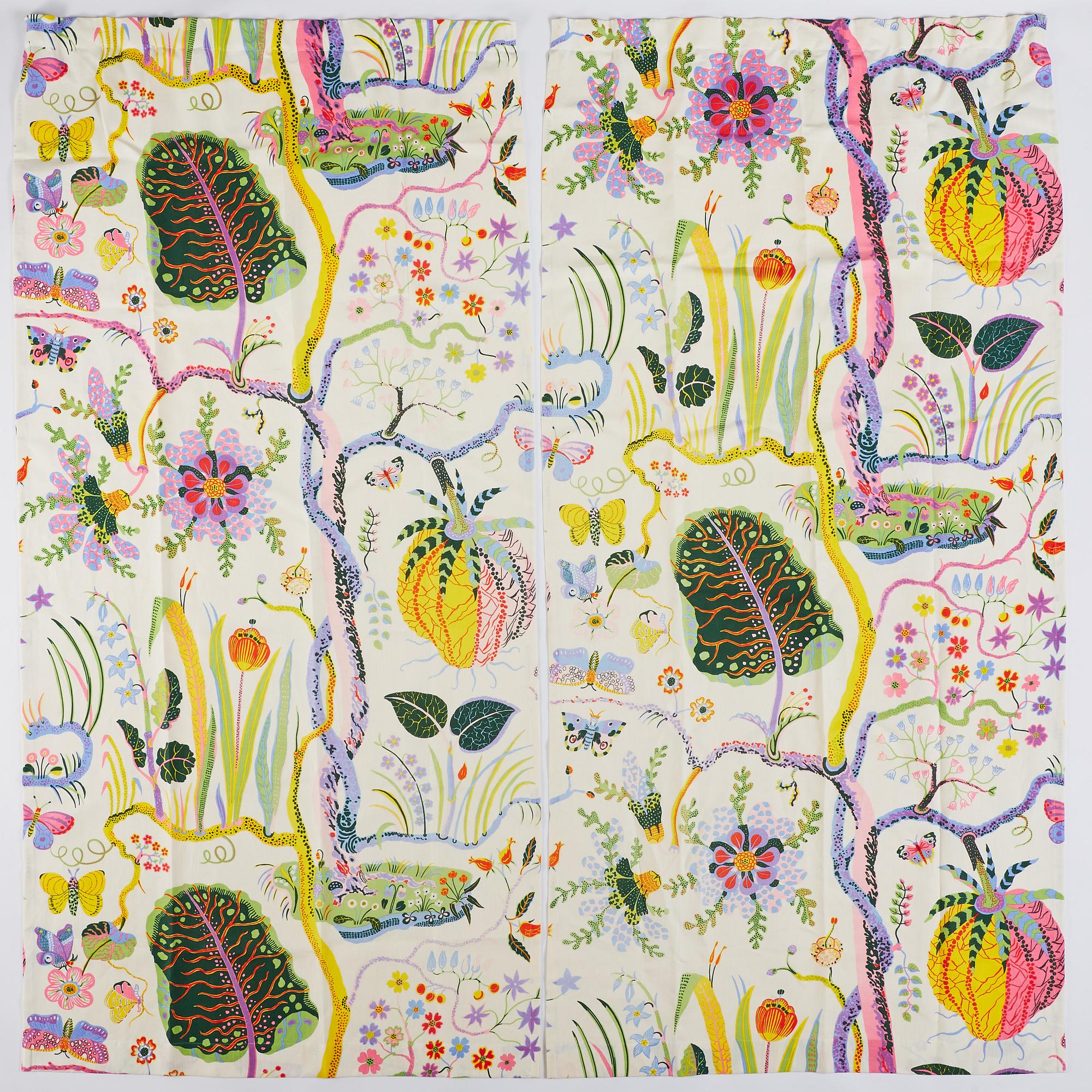 Josef Frank, gardiner, ett par, "Hawaii", Firma Svenskt Tenn.