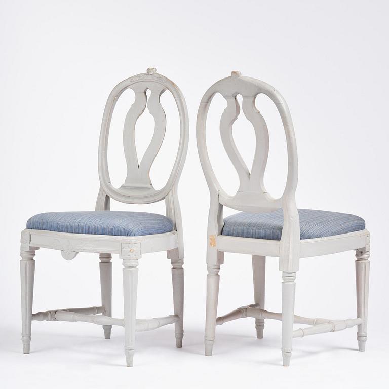 A set of five Gustavian chairs by J. E. Höglander (master in Stockholm 1777-1813).