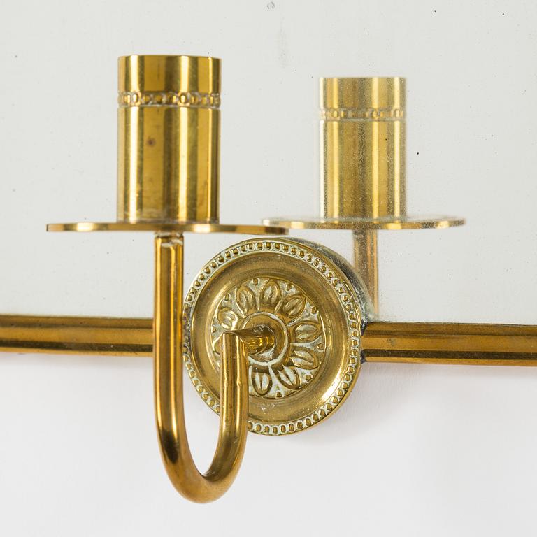 LARS HOLMSTRÖM, a pair of Swedish Grace brass wall-sconces, Lars Holmström Arvika,1920-30's.
