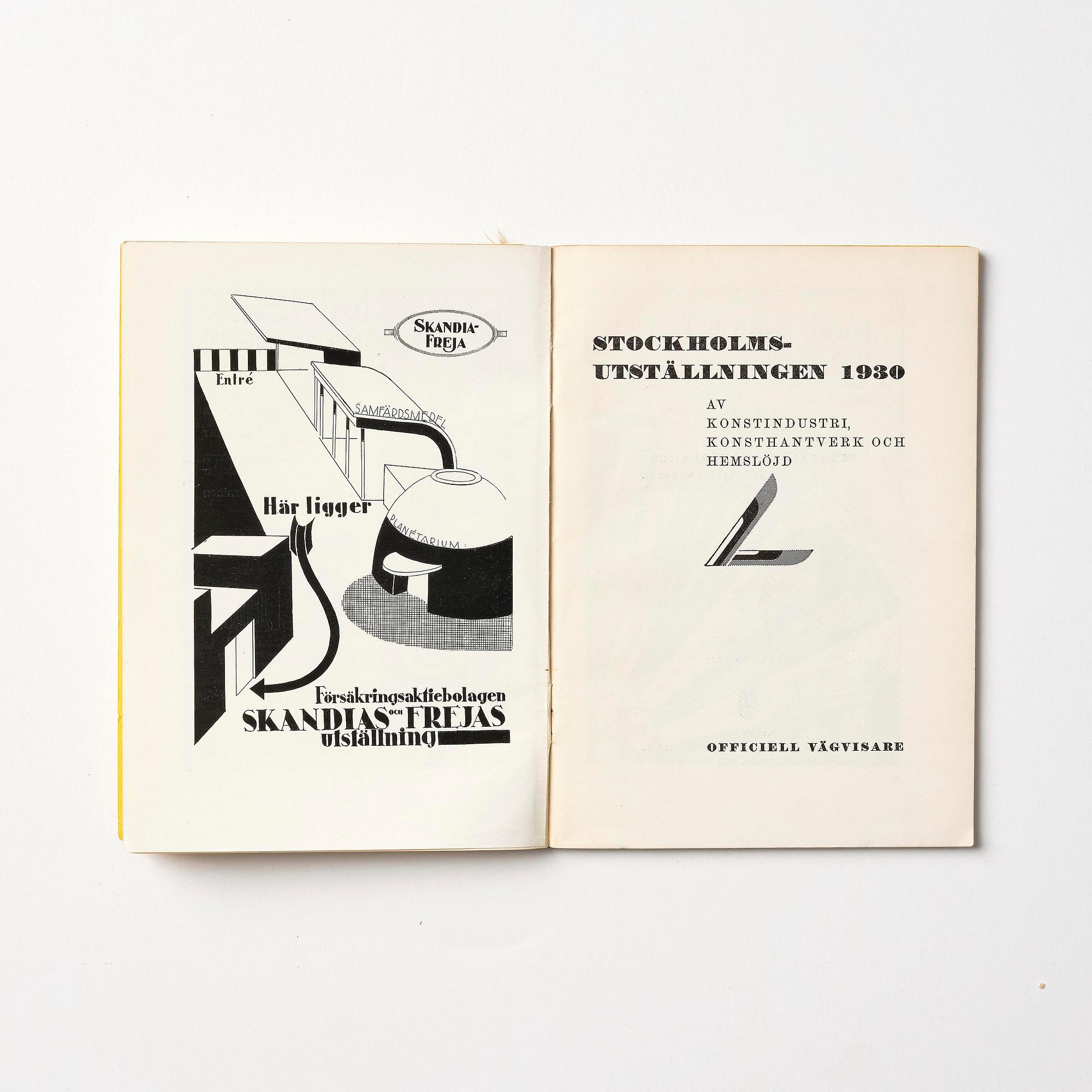 Stockholm Exhibition 1930, catalogue and brochures, three