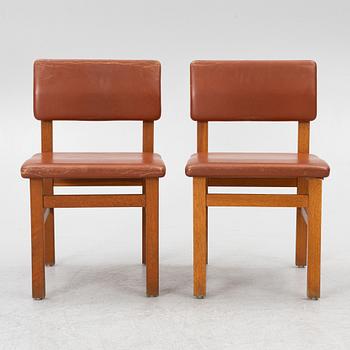 John Kandell, a set of six chairs, J. E. Blomqvist Möbelfabrik, Storvreta, for the Västervik Courthouse, ca. 1959.