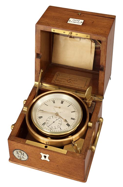 A circa 1900 two-day marine chronometer marked H. R. Ekegren and Conrad Wiegand.