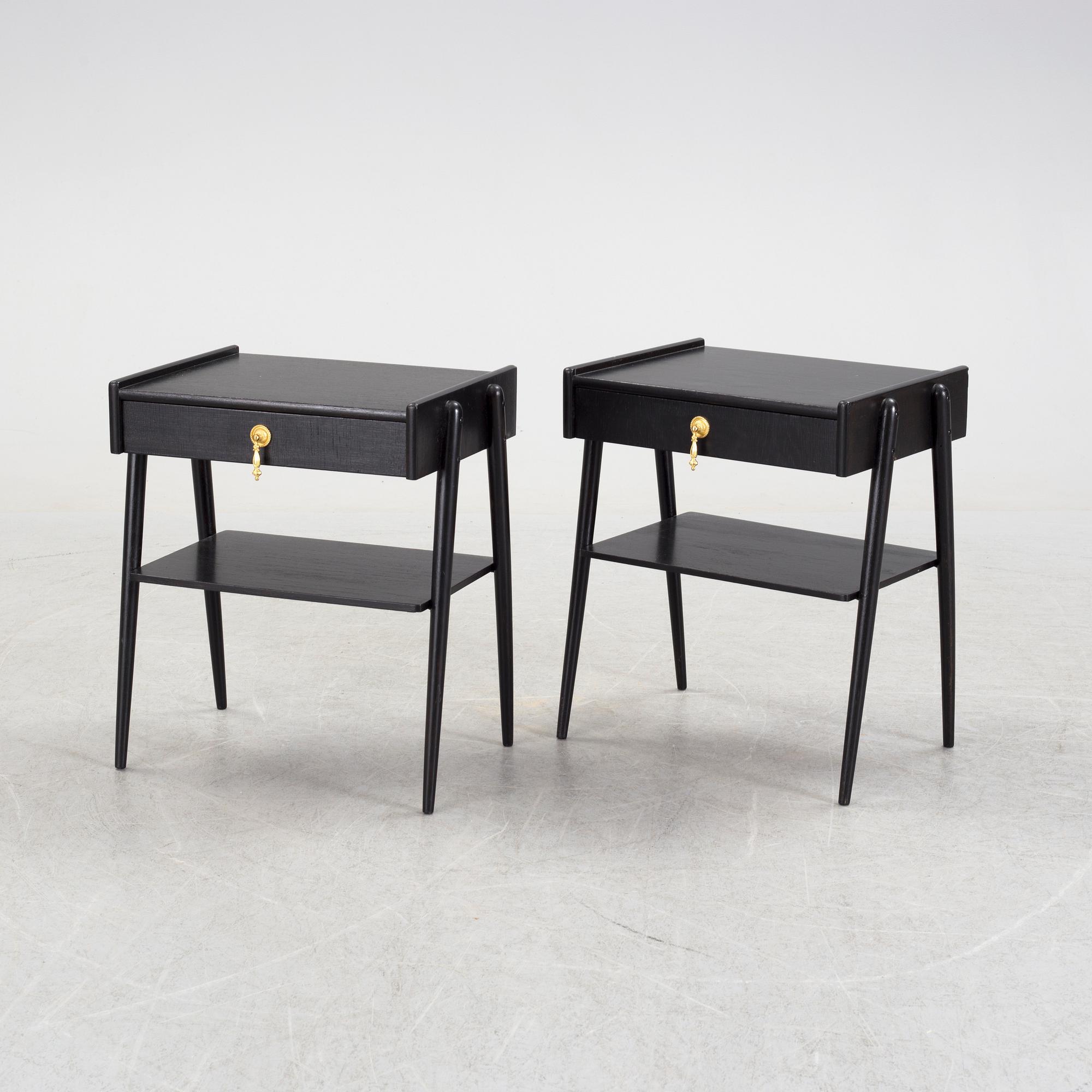 A pair of bedside tables from AB Carlström & Co Möbelfabrik, second half of the 20th century.