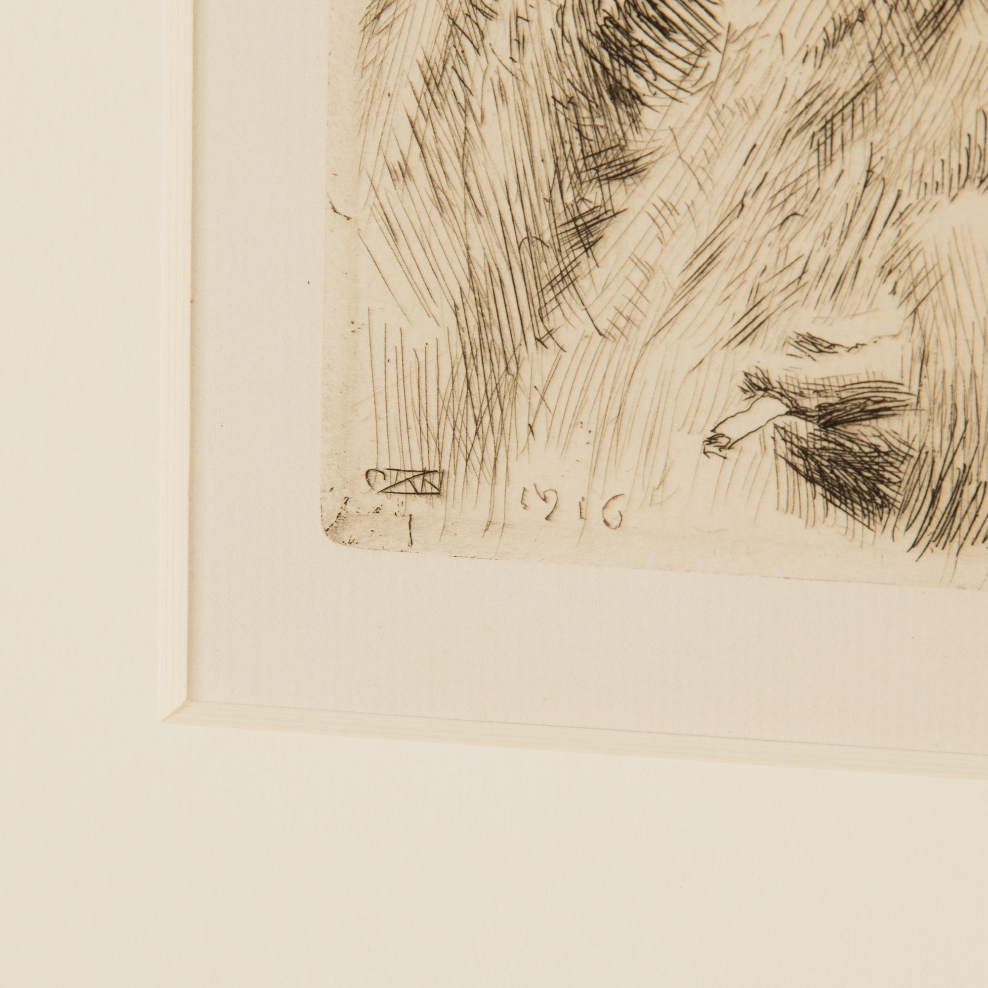 ANDERS ZORN, etsning, signerad med blyerts samt signerad och daterad i plåten 1916.