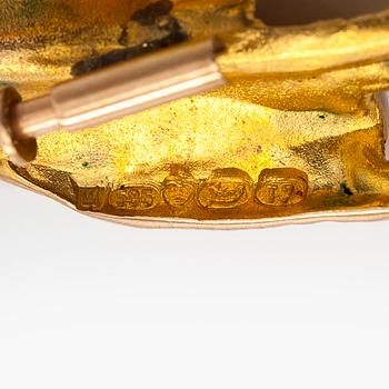 Björn Weckström, A 14K gold 'Bow of Argo' brooch with cultured pearls for Lapponia 1972.