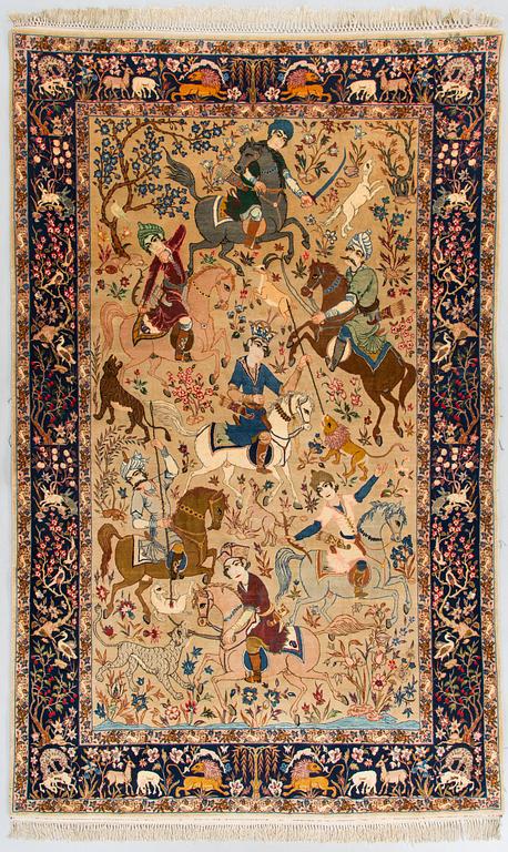 A semi-antique Isfahan rug, central Persia, approx. 243 x 151 cm.