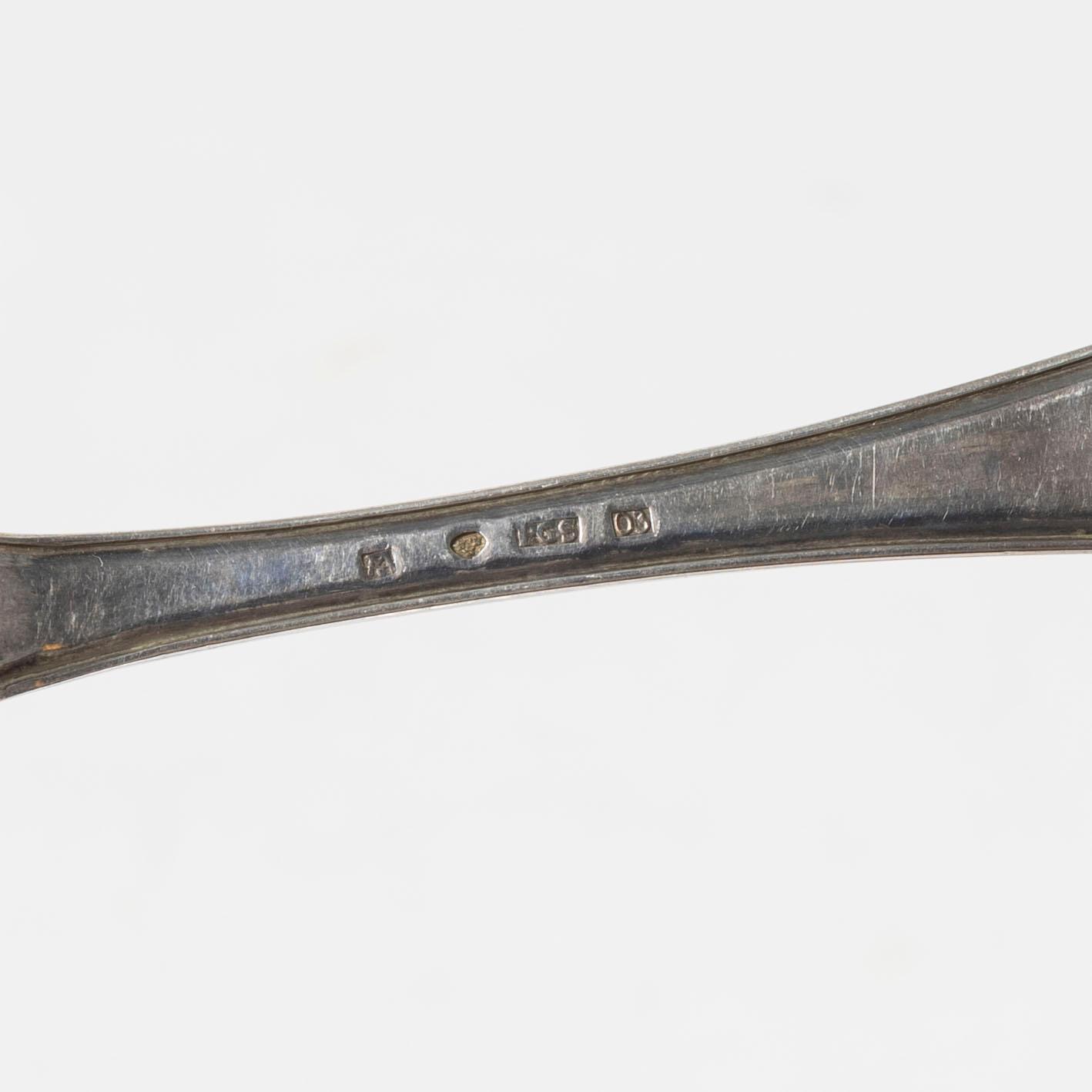 Ten Swedish silver spoons, 18th-19th Century.