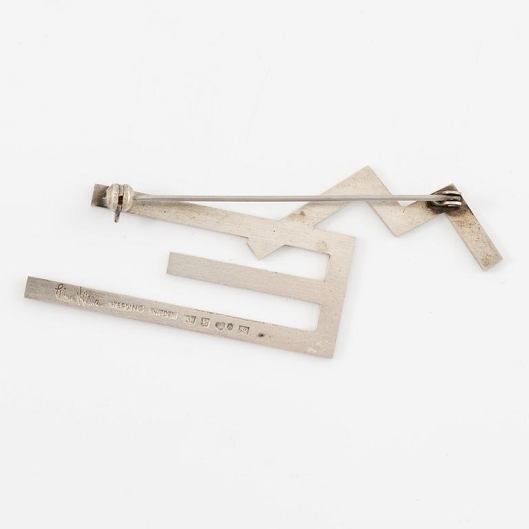 Wiwen Nilsson, monogrambrosch, sterlingsilver, Lund 1968.
