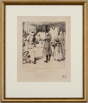 Carl Larsson · CARL LARSSON, etsning, monogramsignerad i plåten.