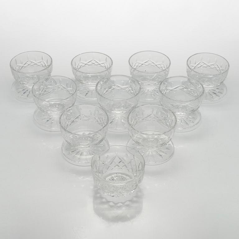 Dessertskålar, 10 st, kristall, Waterford 1900-talets slut.