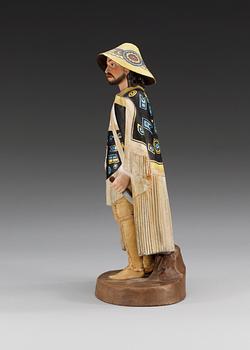 A Russian bisquit figure of a Kolosh man, Gardner manufactory, late 19th Century.