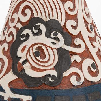 Sigrid Wickström-Paaer, a red clay vase signed SW and dated 1908.