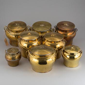 BULKRUKOR, 8 stycken, mässing, Skultuna Bruk, 1800/1900-tal.