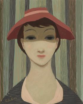 Pelle Åberg, Portrait of a Woman with a Hat.