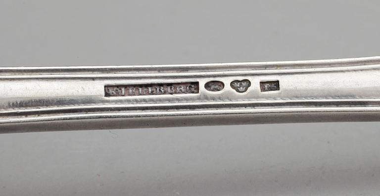 BESTICK, 18 delar, silver, bl.a. Kjellberg, Västerås, 1873. Vikt 629 gram.
