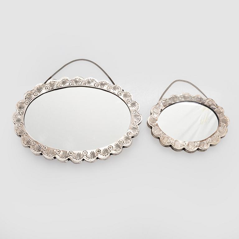 Spegel, 2 st, silver, 1900-tal.