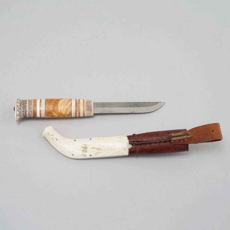 A knife by Paul Larsson, signed and dated 1988.