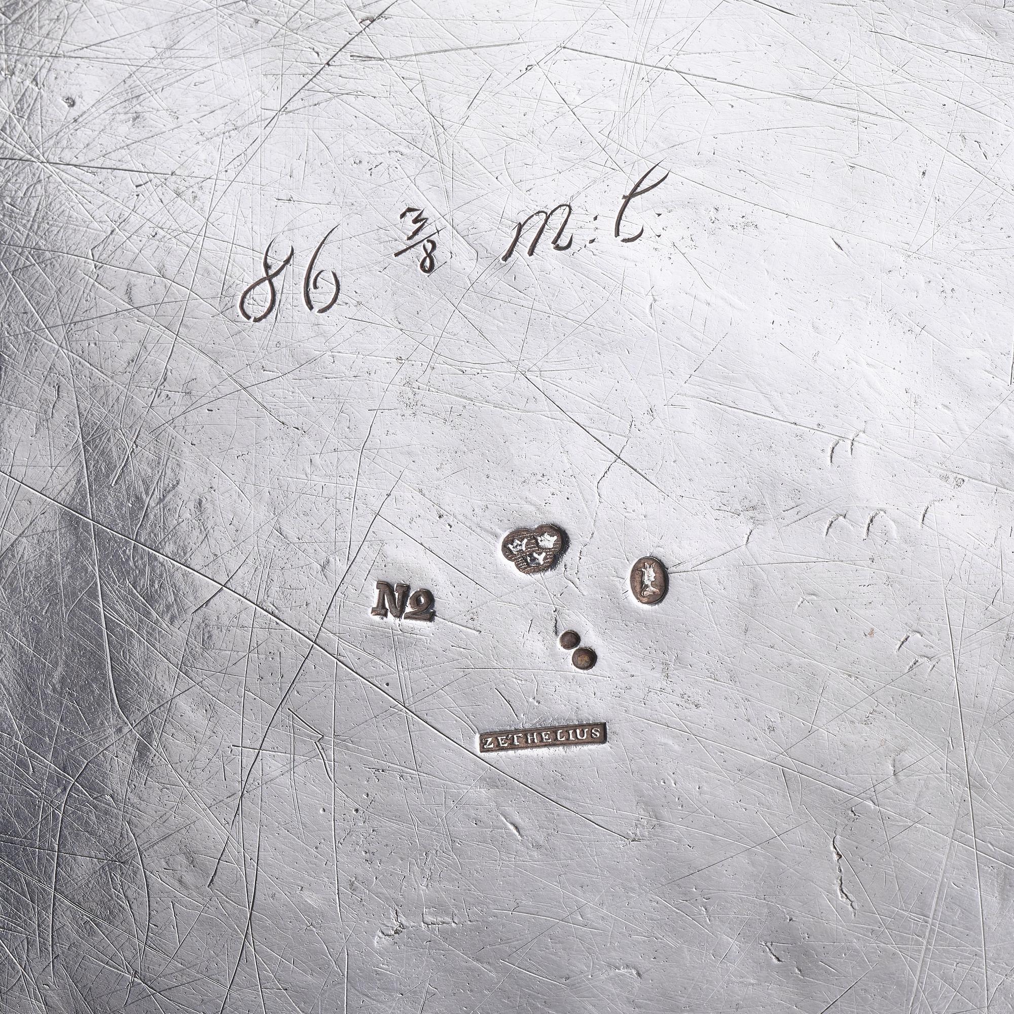 A pair of Swedish 18th century parcel-gilt dishes and cover, mark of Pehr Zethelius, Stockholm 1795.