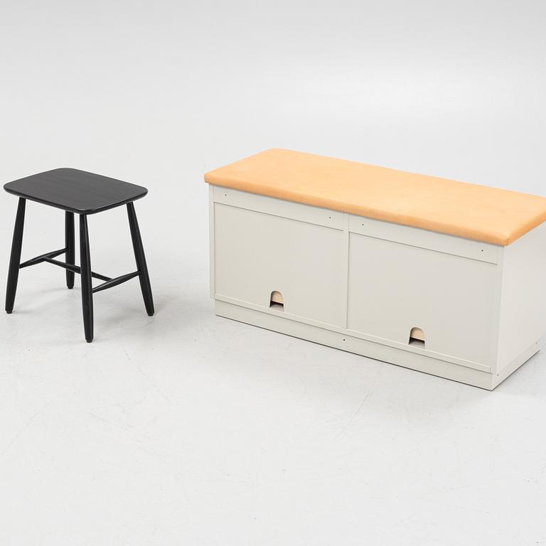 A bench and stool by Nirvan Richter, Norrgavel.