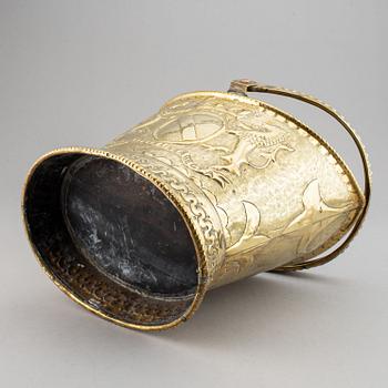 A mid 19th century brass flower basket.