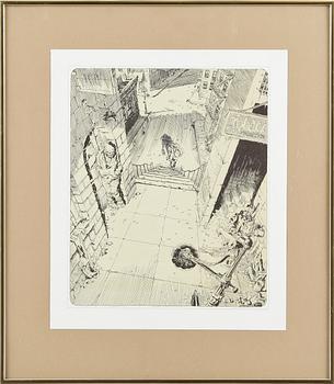 WILL EISNER, 6st, litografier, "City: a narrative", ett blad signerat, uppl 1500ex, utg Hollybrooks Graphics, 1980.