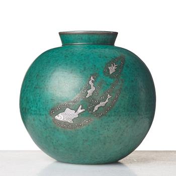 Wilhelm Kåge, a stoneware "Argenta" vase, Gustavsberg, Sweden 1949.