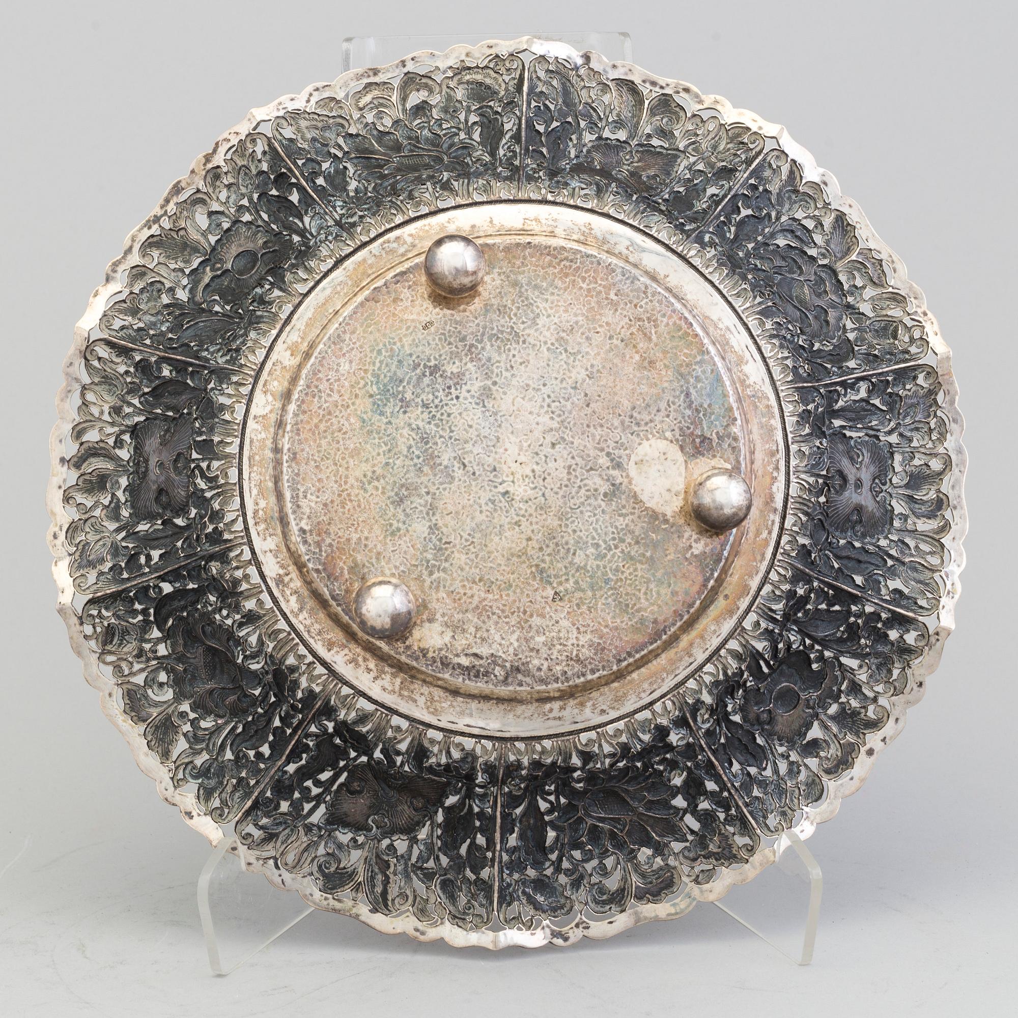 a oriental silver bowl.