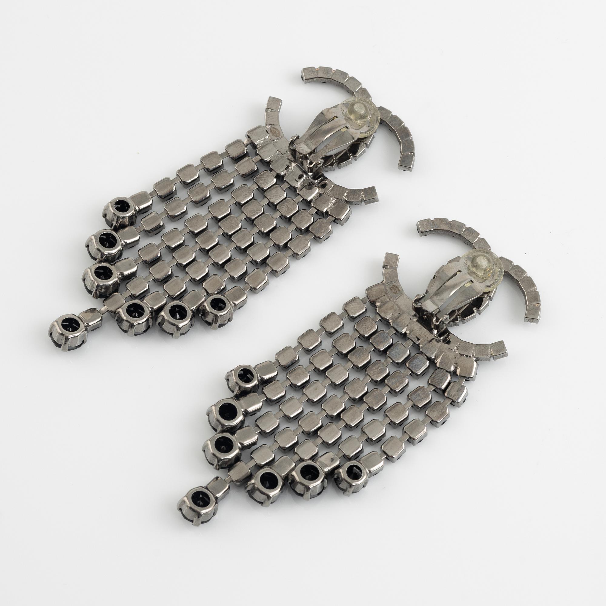 Chanel, a pair of silvermetal and rhinestone earrings, 2018.