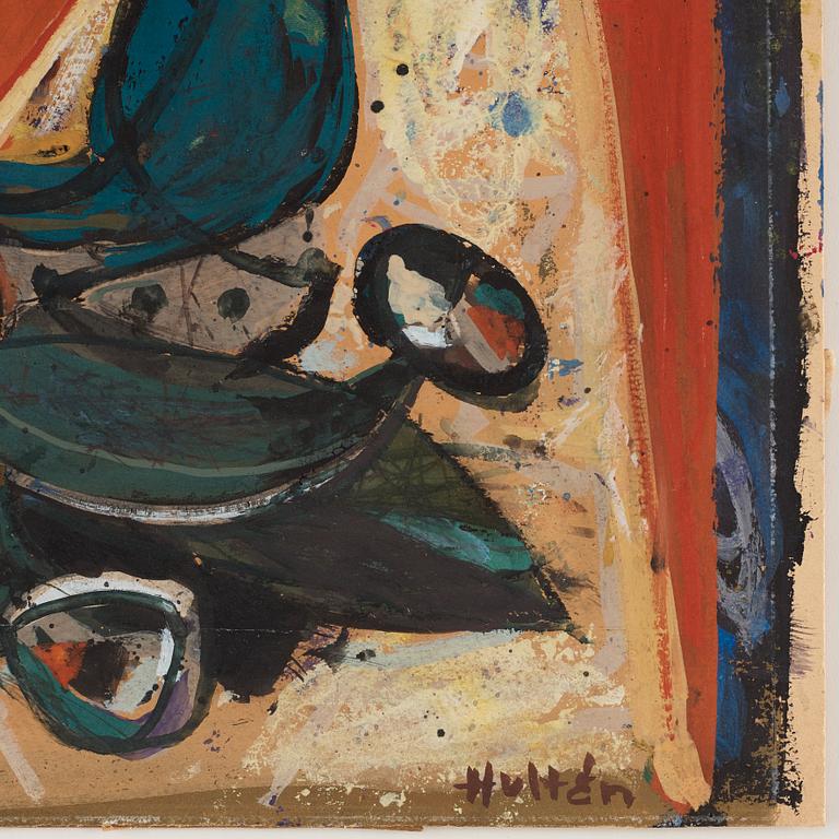 CO Hultén, gouache on cardboard, signed and executed 1942.