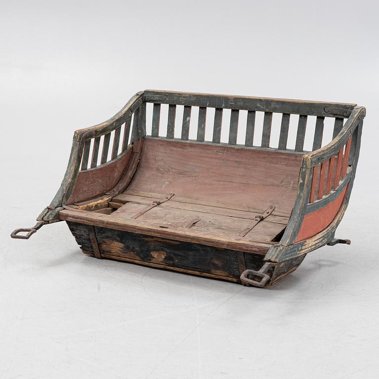 A seat for a sleigh, Hälsingland, Sweden, early 19th Century.