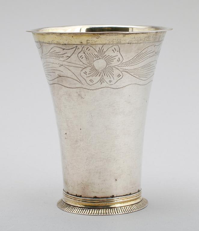 BÄGARE, silver, Andreas Isberg, Skänninge 1806. Vikt ca 127 g.