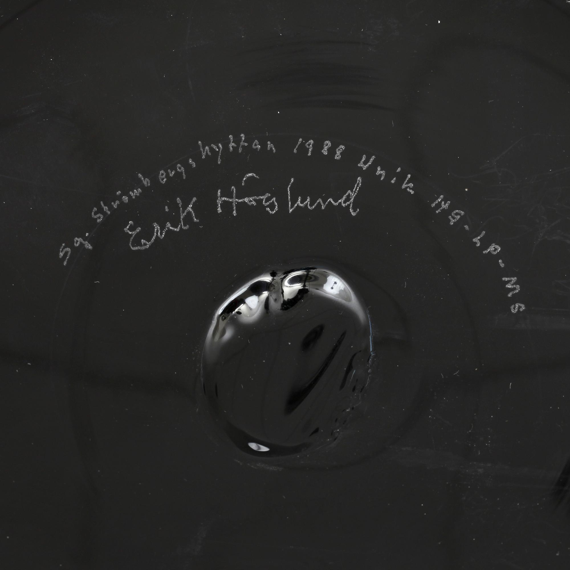 SKÅL, glas, Erik Höglund, Strömbergshyttan. 1988.