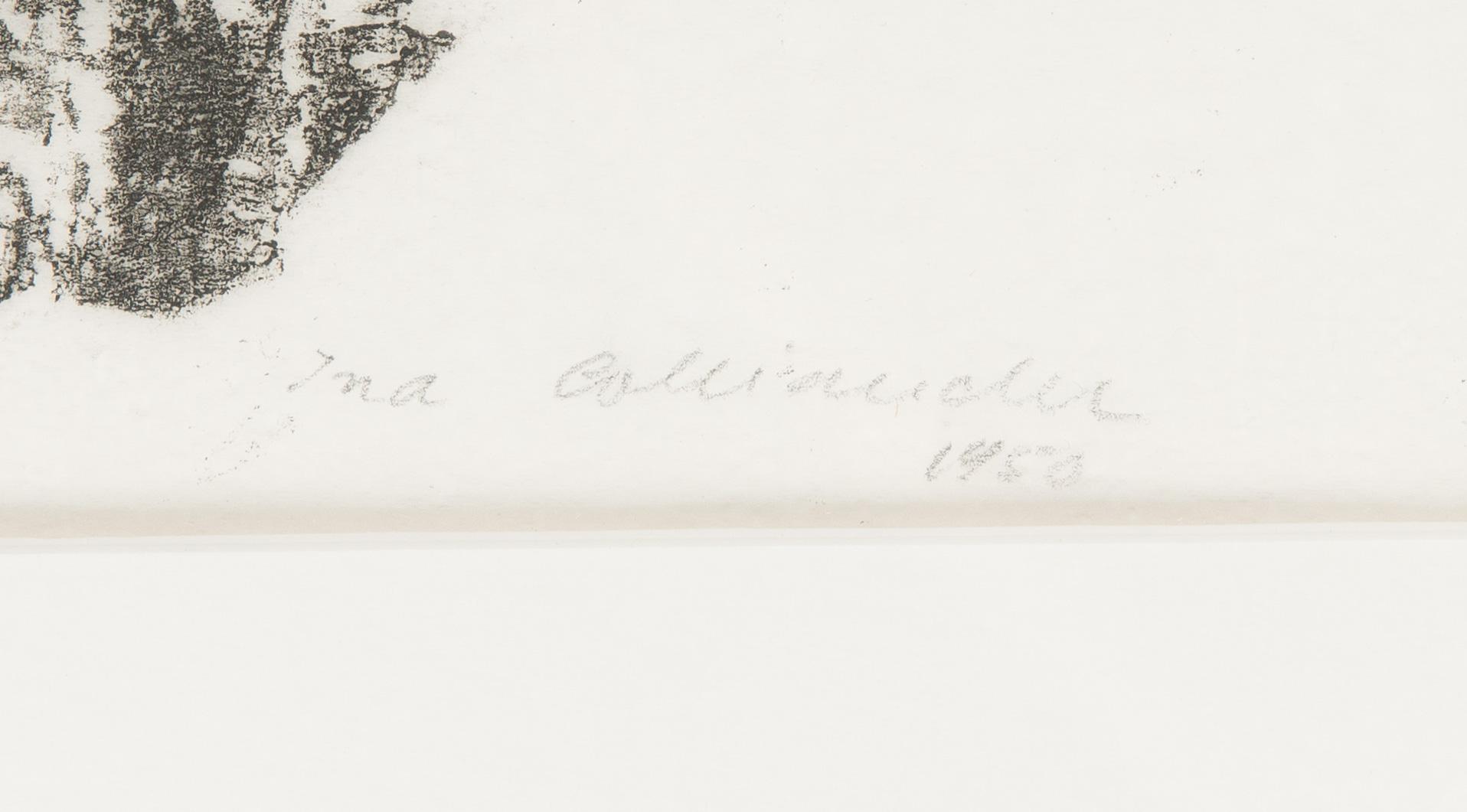 Ina Colliander, träsnitt, signerad och daterad 1950, märkt épreuve d'a.