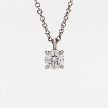Tiffany & Co, a platinum necklace with a brilliant-cut diamond approx. 0.26 ct.