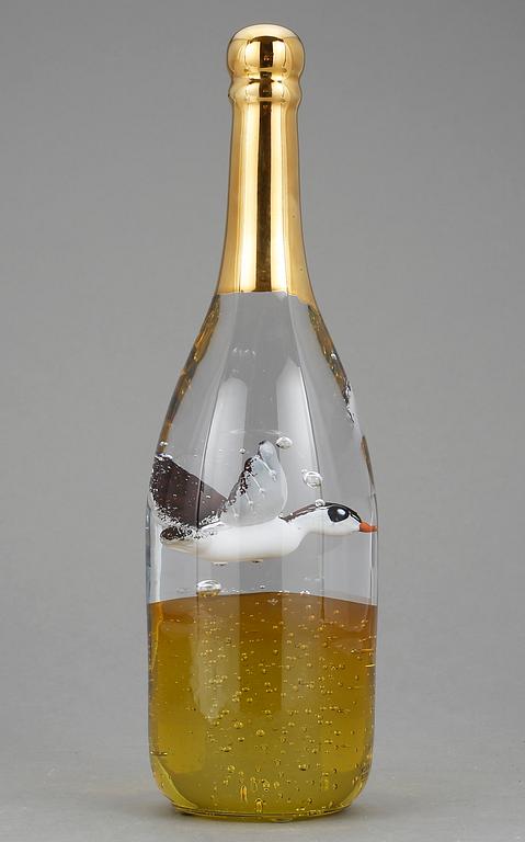 SKULPTUR, glas, Kjell Engman, Kosta Boda, signerad.