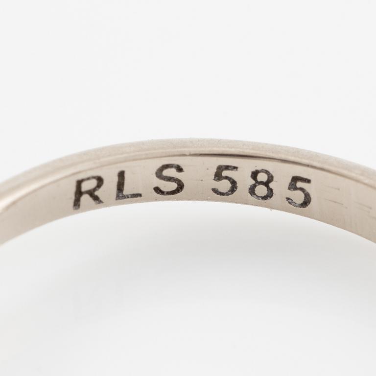 Ring, 14K vitguld med briljantslipad diamant.