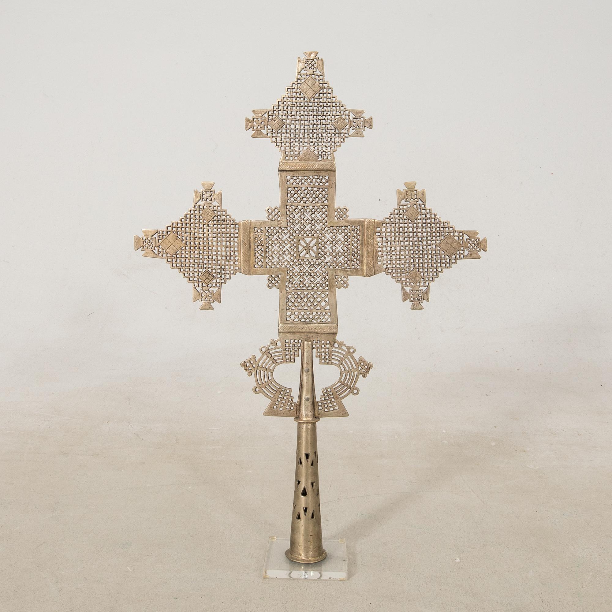 Processional cross, Coptic, Ethiopia first half of the 20th century.