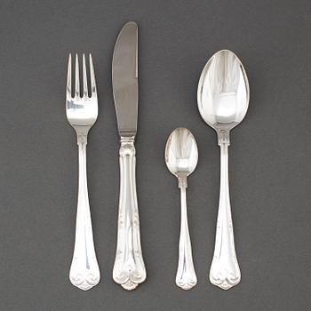 BESTICKSERVIS, silver, 35 delar, modell Herrgård, bland annat MEMA, 1990-tal.