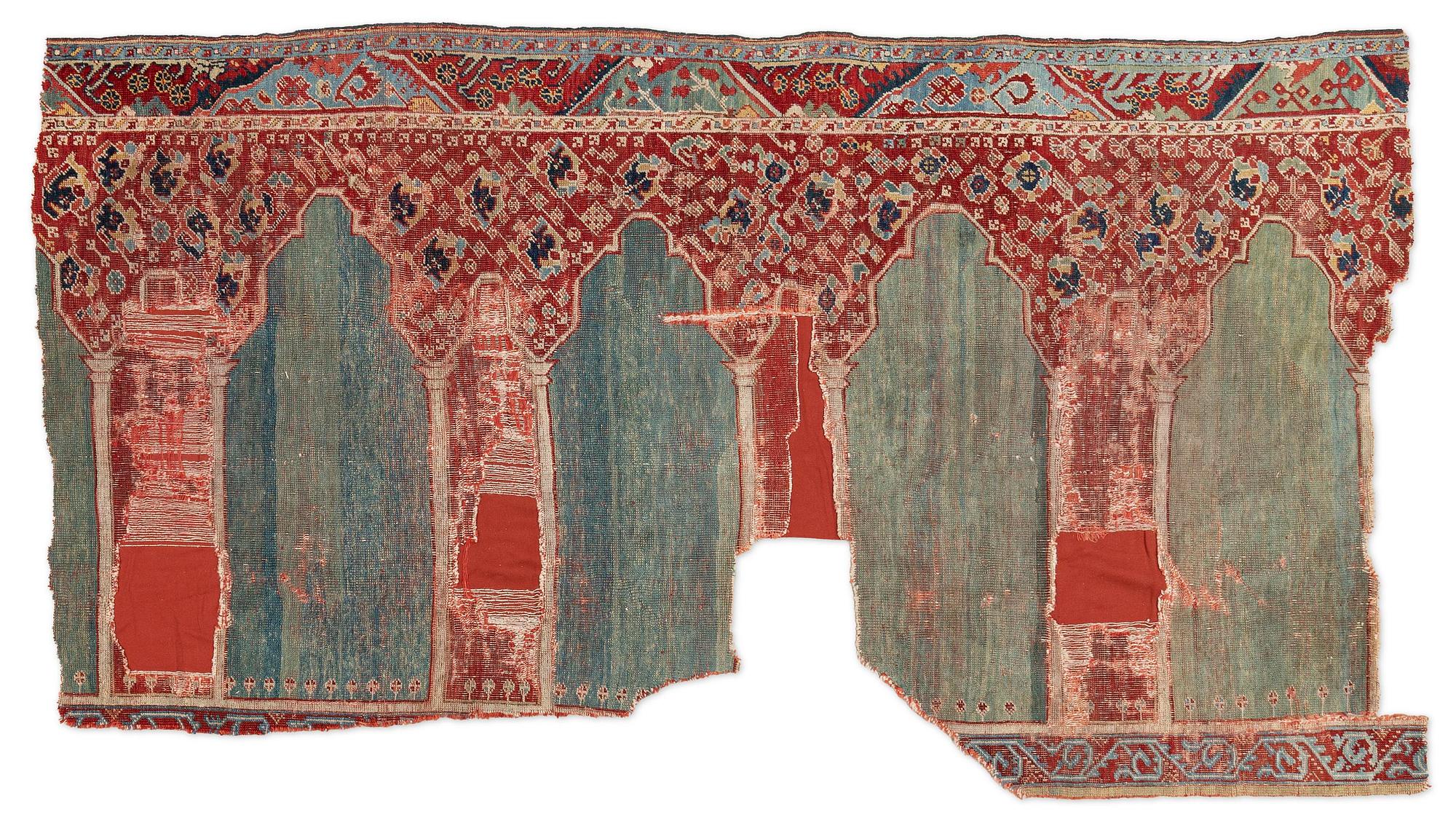 An Ushak saf fragment, west Anatolia, 17th/18th century.
