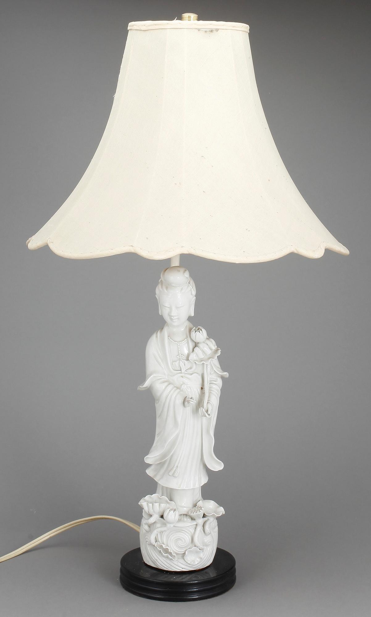 BORDSLAMPA, blanc de chine, Kina, 1900-tal.