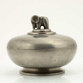 Sylvia Stave, a pewter lidded bowl, probably CG Hallberg, Stockholm mid 20th century.