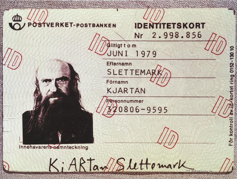 Kjartan Slettemark och Hans Esselius (Sverige), print, "Id-kort".