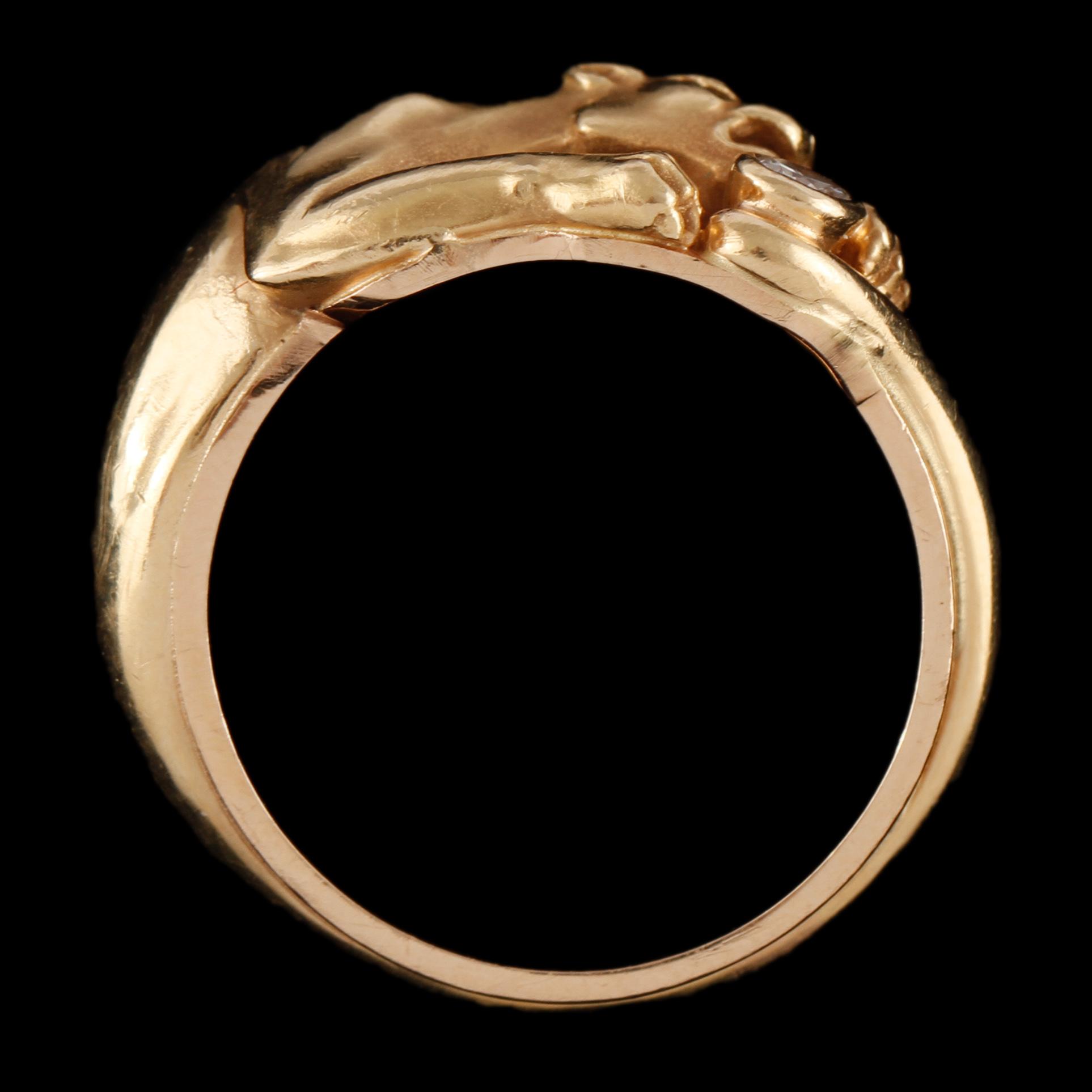 RING, 18k guld med briljantslipad diamant, Carrera y Carrera, Spanien, 2000-tal. Vikt 9 g.