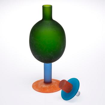 FLASKA, glas, signerad Oiva Toikka, Nuutajärvi.