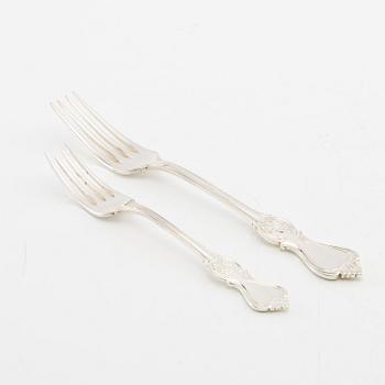 Cutlery, 86 dlr "Olga" silver CG Hallberg Stockholm 1950s.