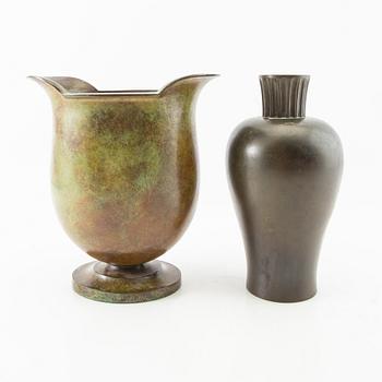 Guldsmedsaktiebolaget (GAB) vaser 2 st Swedish Grace 1930-tal.