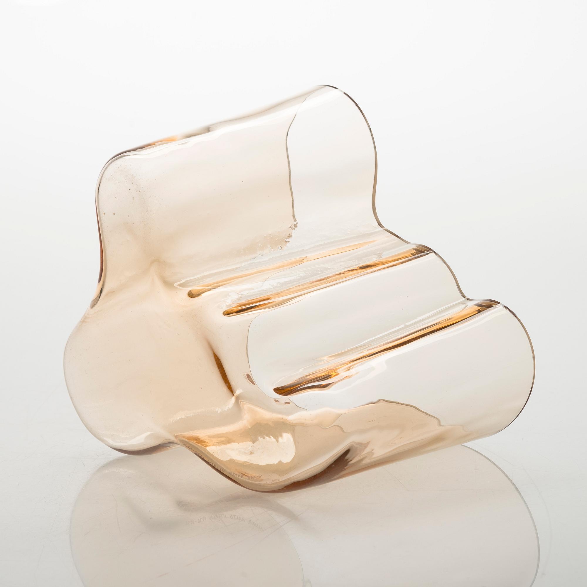 Alvar Aalto, A glass vase '3030', signed Alvar Aalto Iittala 1936-1996.