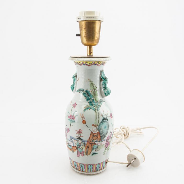 A Chinese porcealin vase/tabel lamp 19th century.
